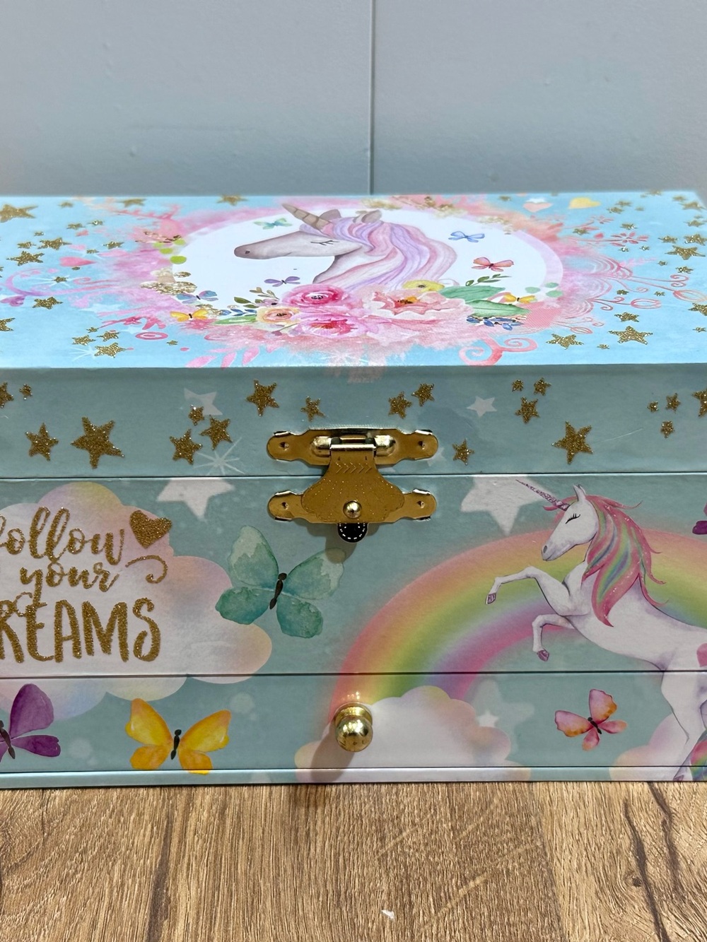 Unbranded Pink & Blue Unicorn Jewelry Storage Box